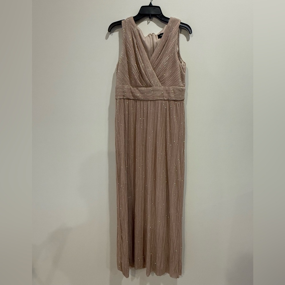 Long Pleated Jacket Dress – Formal Metallic – R&M Richards1595 - Picture 7 of 9